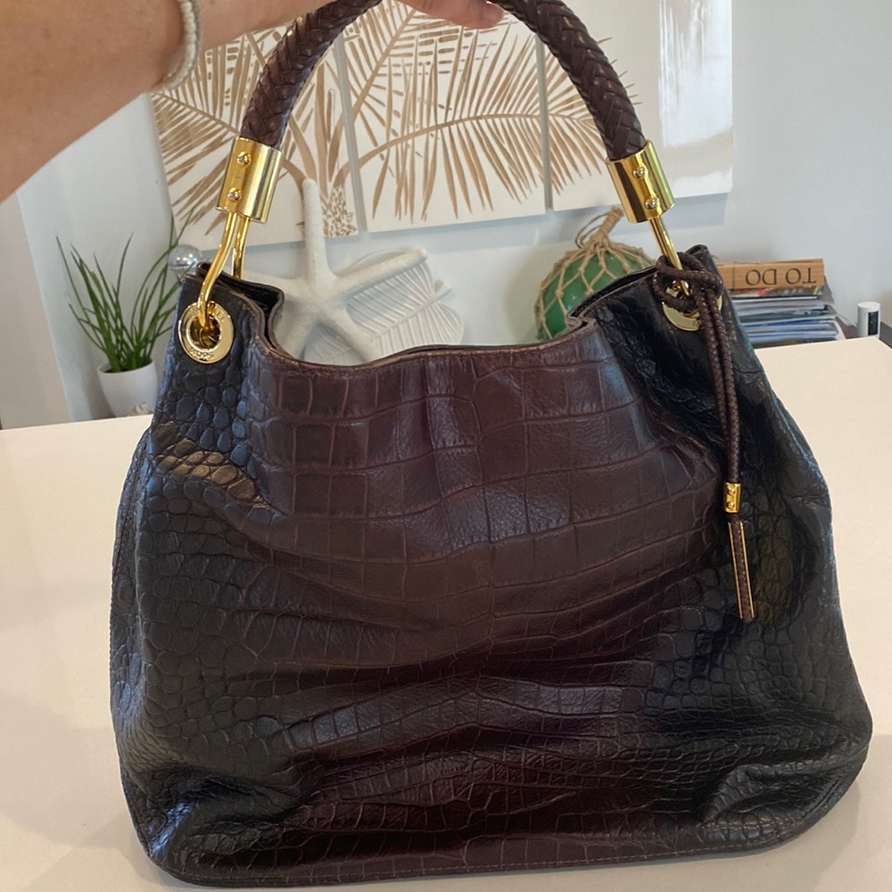 Michael Kors Collection Skorpios cric embossed hobo